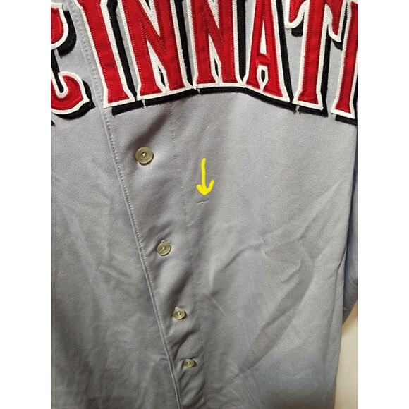 Majestic MLB Cincinnati Reds Freeman #7 Embroidered Gray Jersey Men's 3XL - Picture 11 of 11